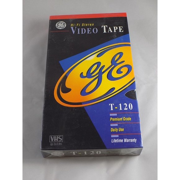 Lot of 4 GE T-120 VHS Blank Premium Grade Hi-Fi Stereo Video Tape Factory Sealed - Picture 3 of 4